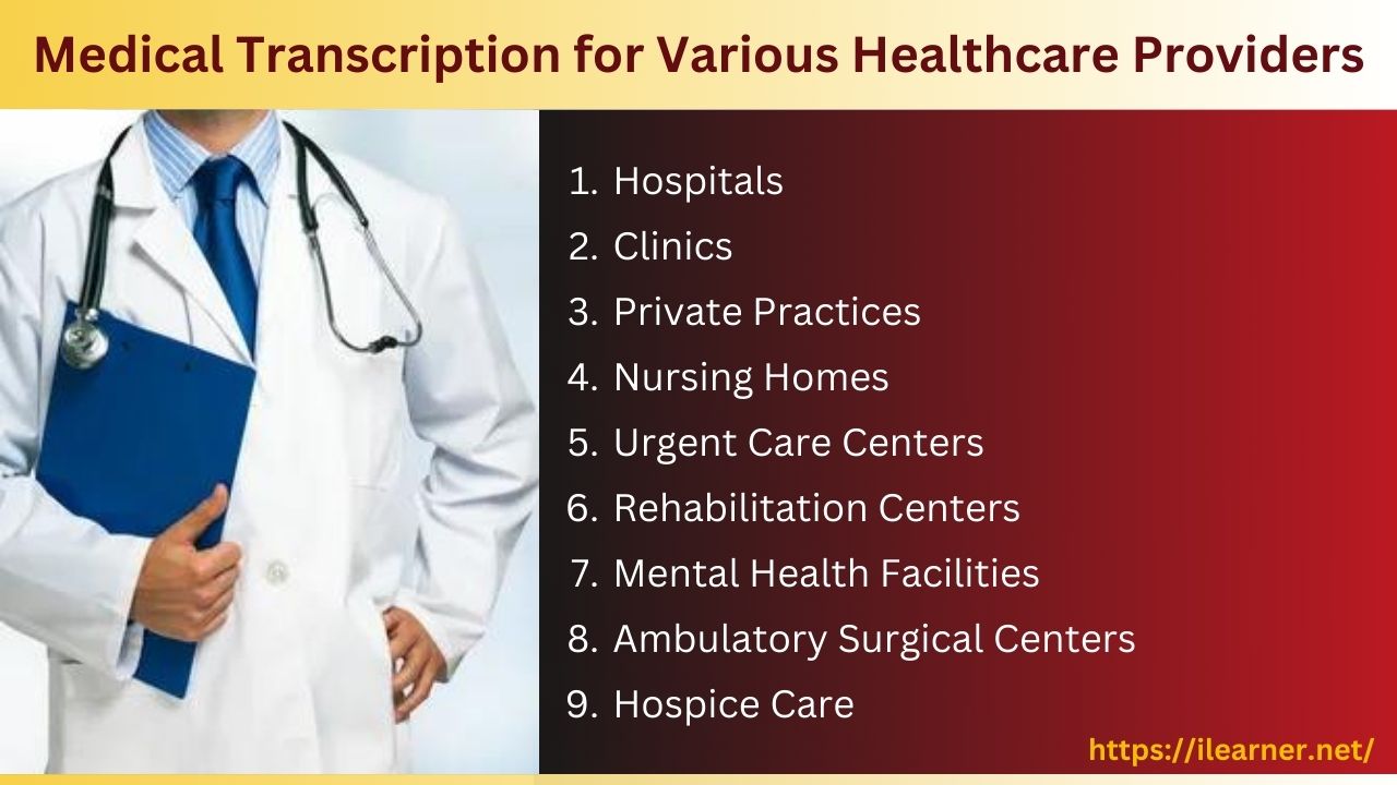 Medical Transcription for Various Healthcare Providers - Infographic